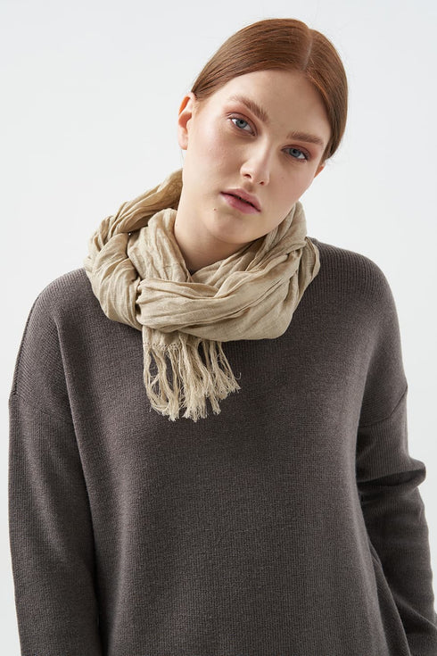 Image 11 of Natural linen scarf made for comfort and cold weather from Baltic Linen
